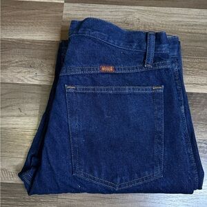 Rustler Men's Dark Wash Blue Denim Straight Leg Jeans Cotton 5-Pocket 32x34